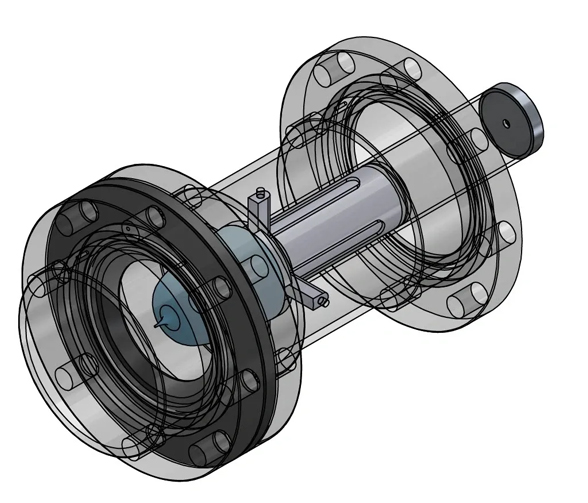 A drawing of a wheel with a bearing on it.